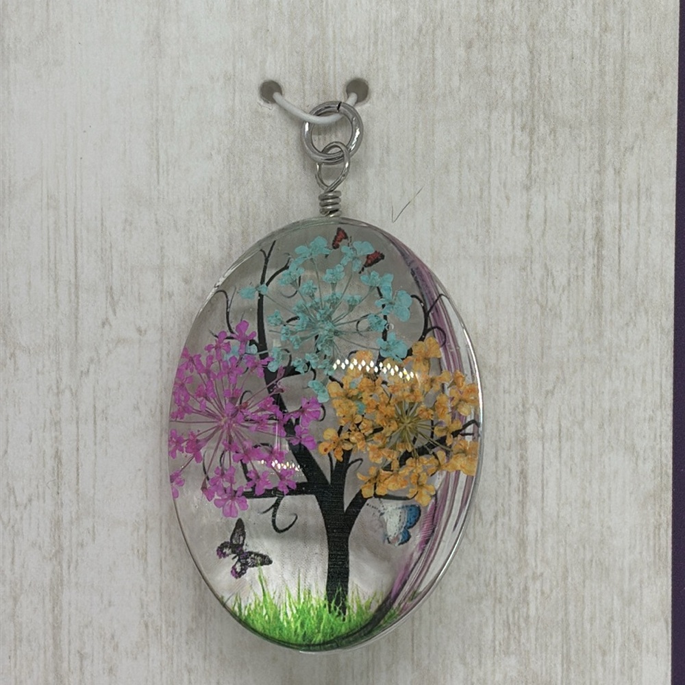 Floating Tree & Butterflies Pendant